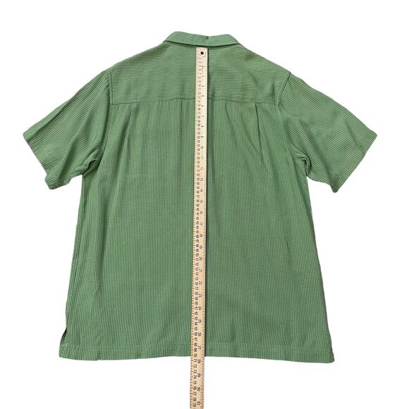 The North Face Shirt Mens M Button Front Hiking Outdoor Green Check Short Sleeve - Picture 11 of 12